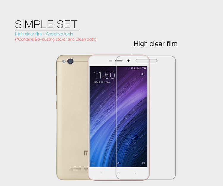 NILLKIN for Xiaomi Redmi 4a Anti-fingerprint Crystal Clear Screen Film Protector-6
