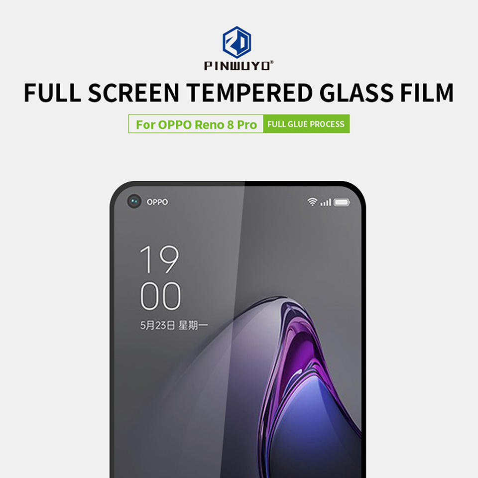 Pinwuyo JK Tempered Glass Film Series-2 Para Oppo Reno8 Pro 5G (versão Global) / Reno8 Pro 5G Anti-explosão Cobertura Completa HD Protetor de Tela Transparente