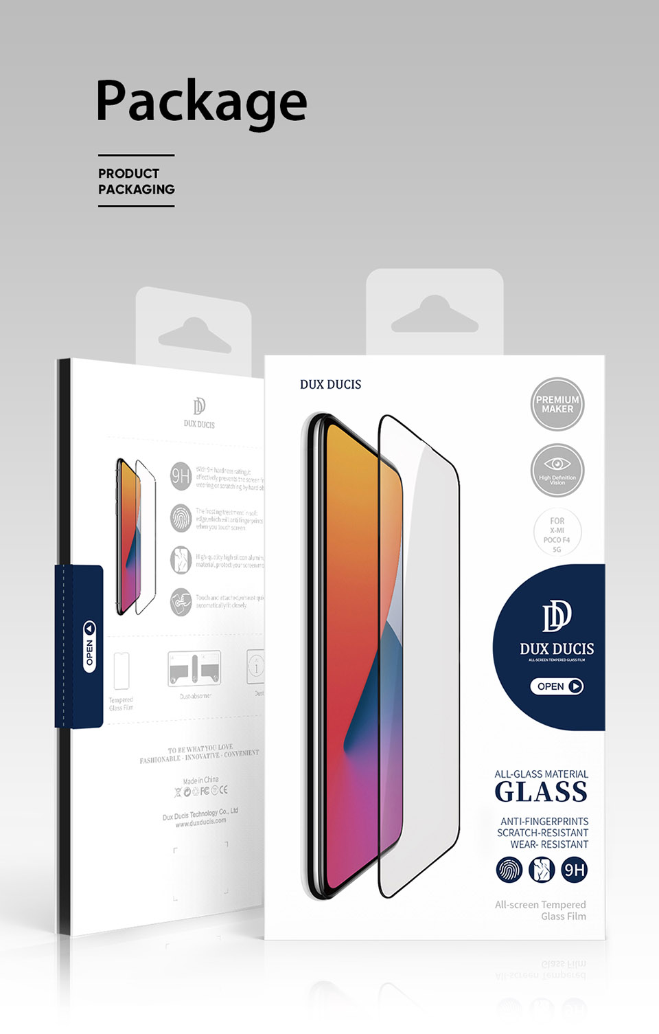 DUX DUCIS for Xiaomi Poco F4 5G / Redmi K40S 5G Anti-fingerprint Medium Alumina Tempered Glass Screen Protector Full Glue 0.33mm Anti-explosion Complete Covering 9D Film-10