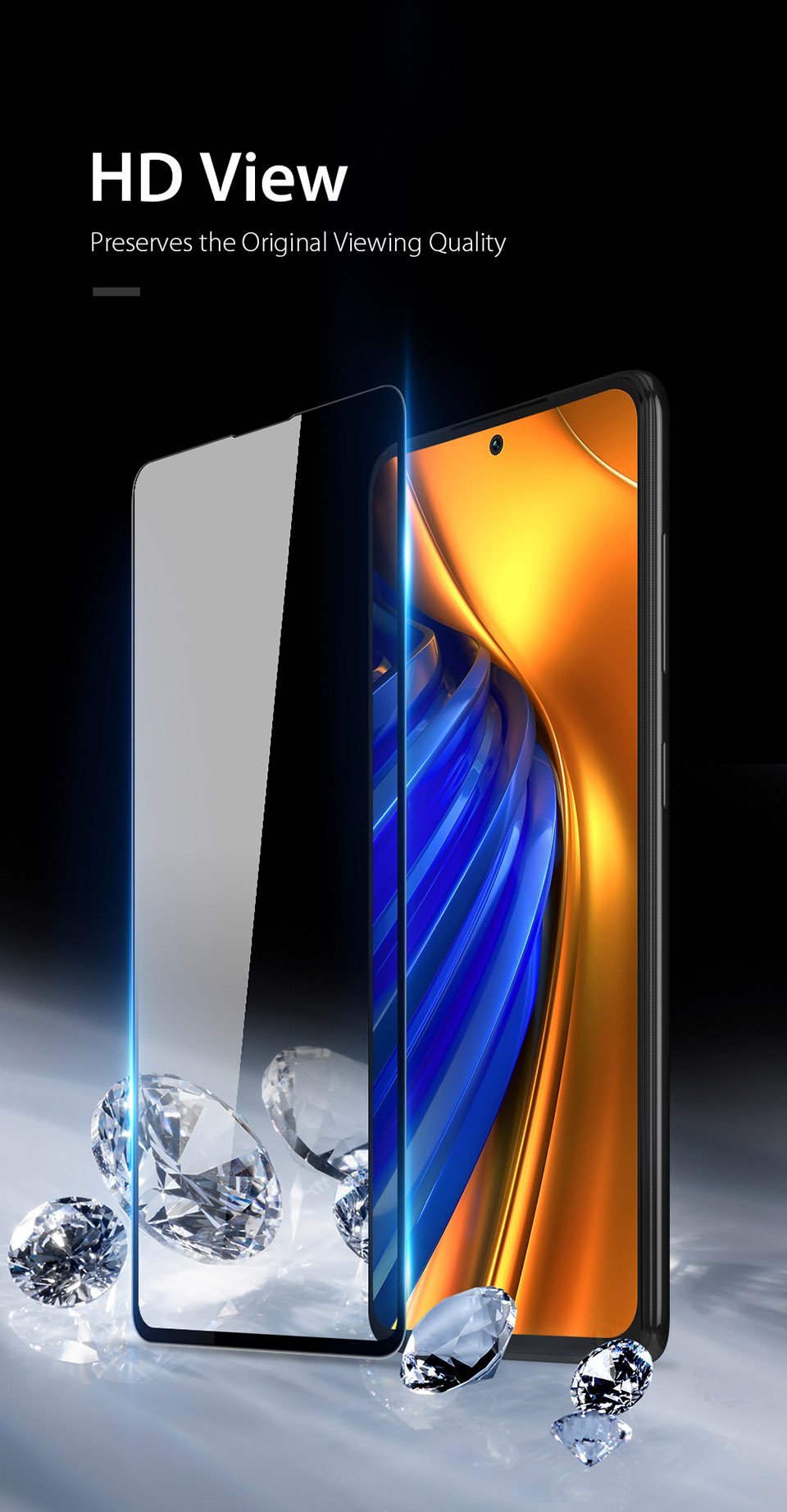 DUX DUCIS for Xiaomi Poco F4 5G / Redmi K40S 5G Anti-fingerprint Medium Alumina Tempered Glass Screen Protector Full Glue 0.33mm Anti-explosion Complete Covering 9D Film-4