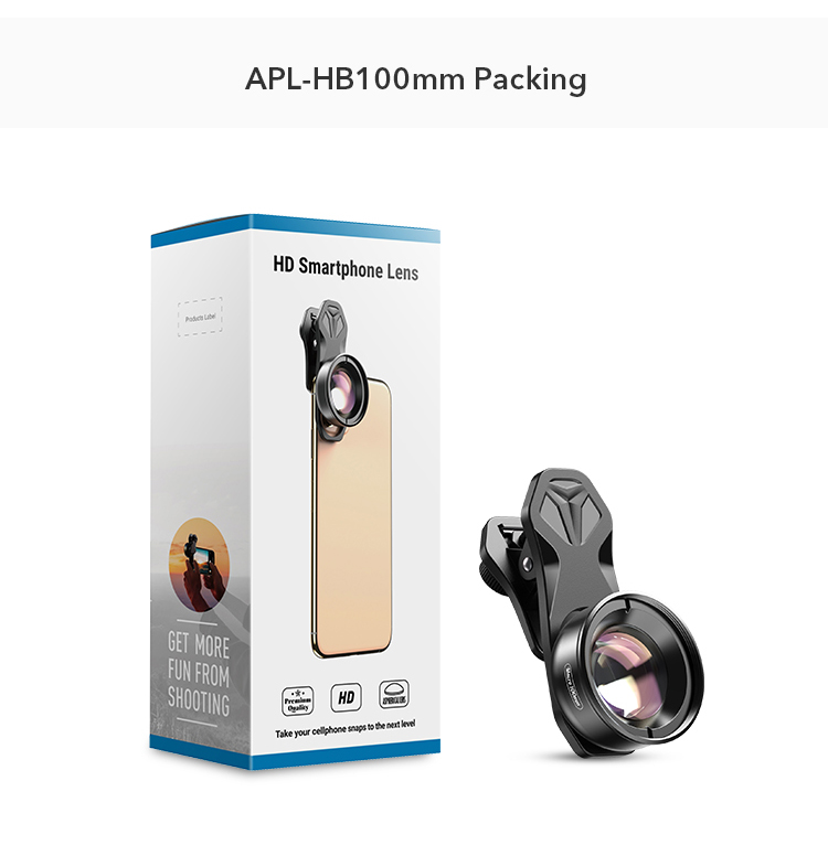 APEXEL Apl-hb100mm 100mm Super Macro 4K HD CPL CPL Filtro Per Cellulare Lens Per Iphone Samsung Sony