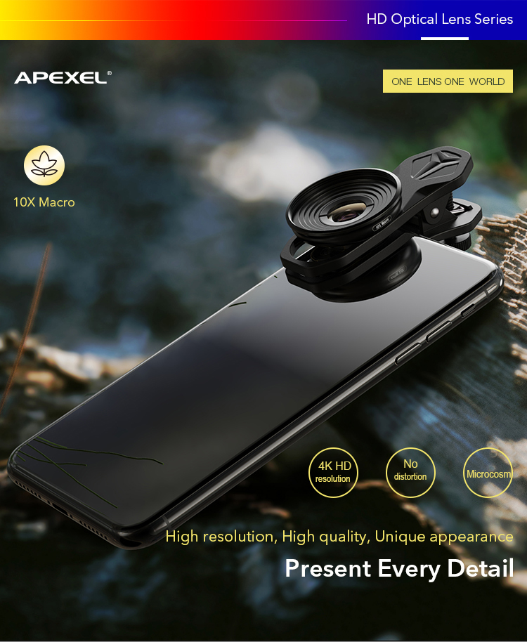 APEXEL APL-HB10X HD Optic Mobile Phone Lens Lens 10X Macro Lens