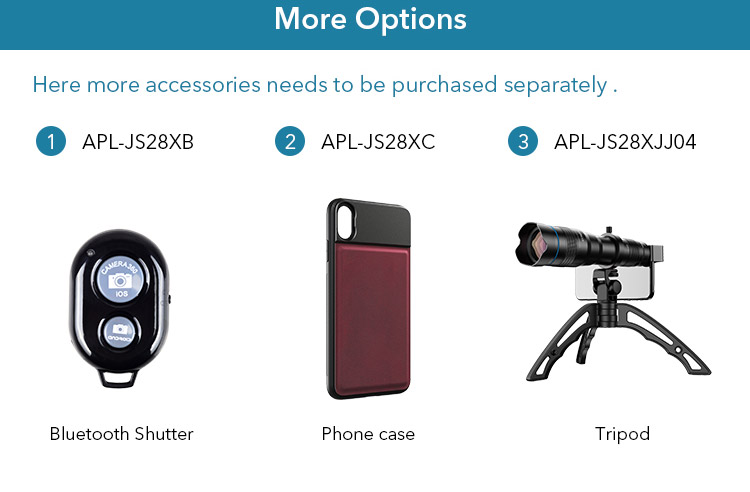 Apexel APL-JS28X HD 28x Telefope Lens Lens Universal Smartphone Photography Kit