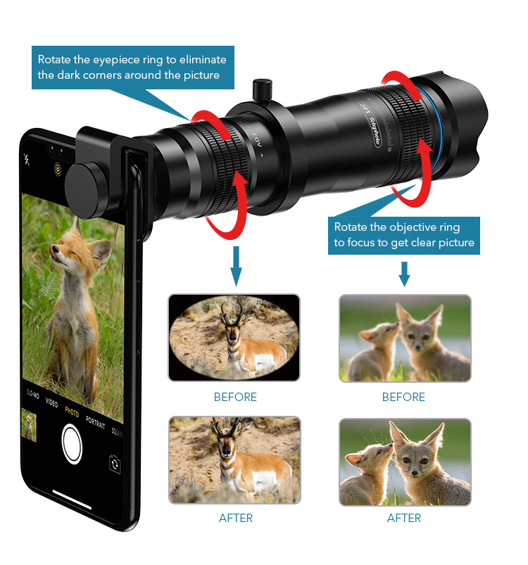 Apexel APL-JS28X HD 28x Telefope Lens Lens Universal Smartphone Photography Kit