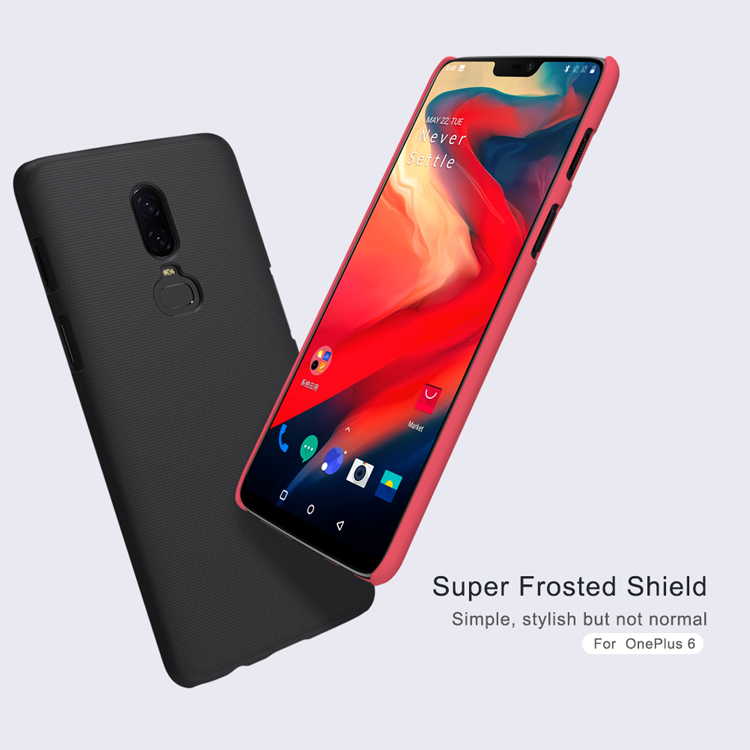 Nillkin Super Frosted Shield Hard PC PC Pour OnePlus 6 - le Noir