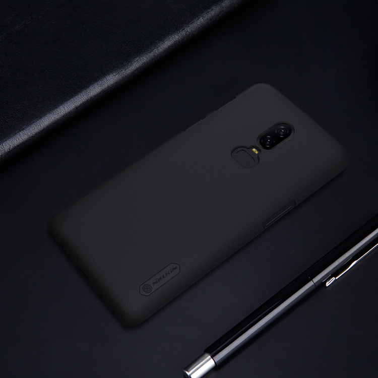 Custodia Per PC Rigida Nillkin Super Frost Shield Per OnePlus 6 - Nero