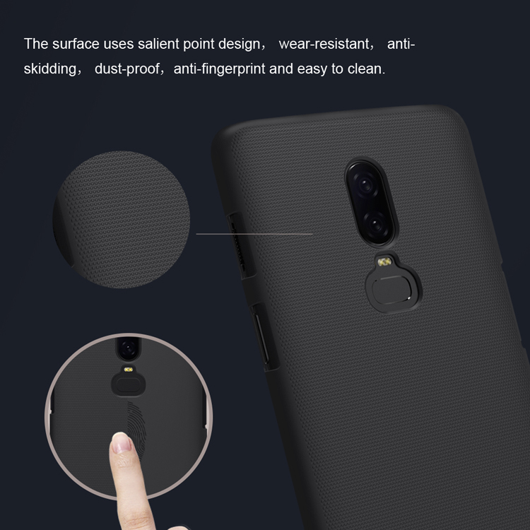 Custodia Per PC Rigida Nillkin Super Frost Shield Per OnePlus 6 - Nero