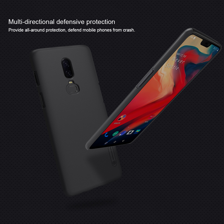 Custodia Per PC Rigida Nillkin Super Frost Shield Per OnePlus 6 - Nero