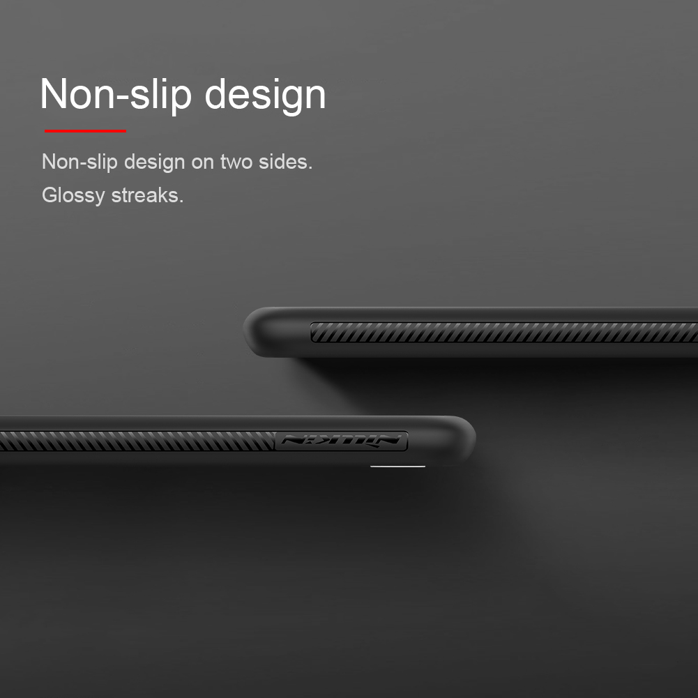 Nillkin Strukturiertes Anti-fingerabdruck-pc TPU Hybrid-mobilfunkkoffer Für OnePlus 6T - Schwarz