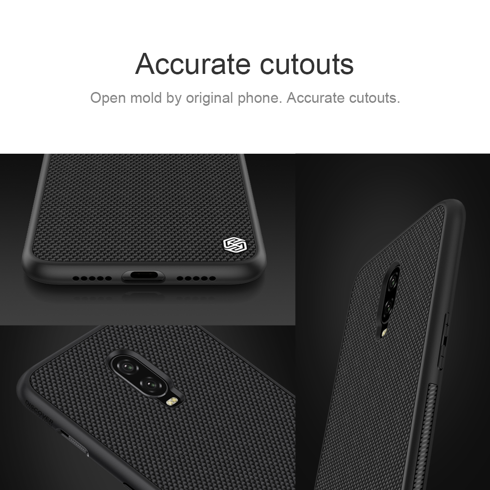 Nillkin Texturé Anti-fingerprint PC TPU Hybrid Mobile Phone Case Pour OnePlus 6T - le Noir