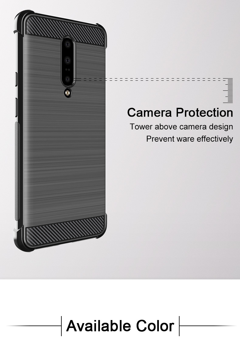 IMAK Vega Airbag Case de Fibra de Carbono TPU Escova Shell Para OnePlus 7 Pro