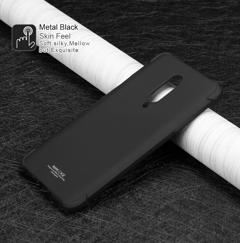 IMAK Airbag Schockfeste Weiche TPU -telefonhülle Für OnePlus 7 Pro - Matt-schwarz