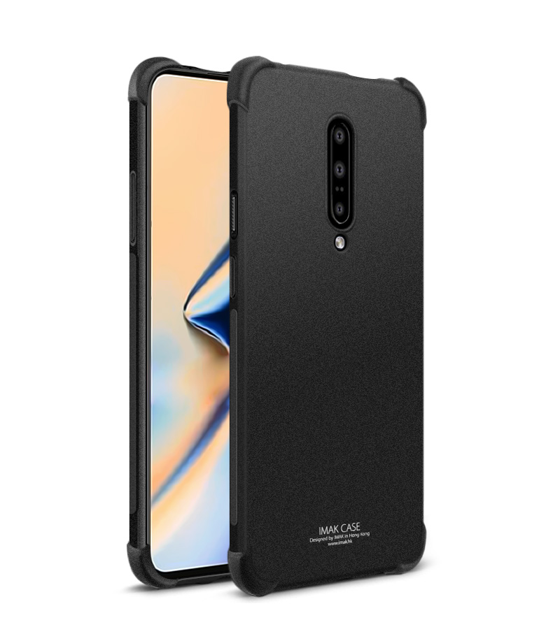 IMAK Airbag Soft Soft Soft TPU Case Para OnePlus 7 Pro - Preto Fosco