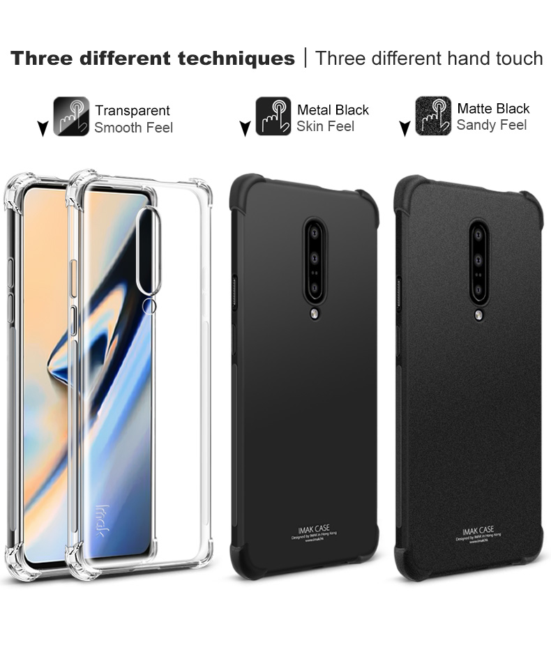 Case de Teléfono TPU Suave a Prueba de Choque de Imak Airbag Para OnePlus 7 Pro - Negro Mate