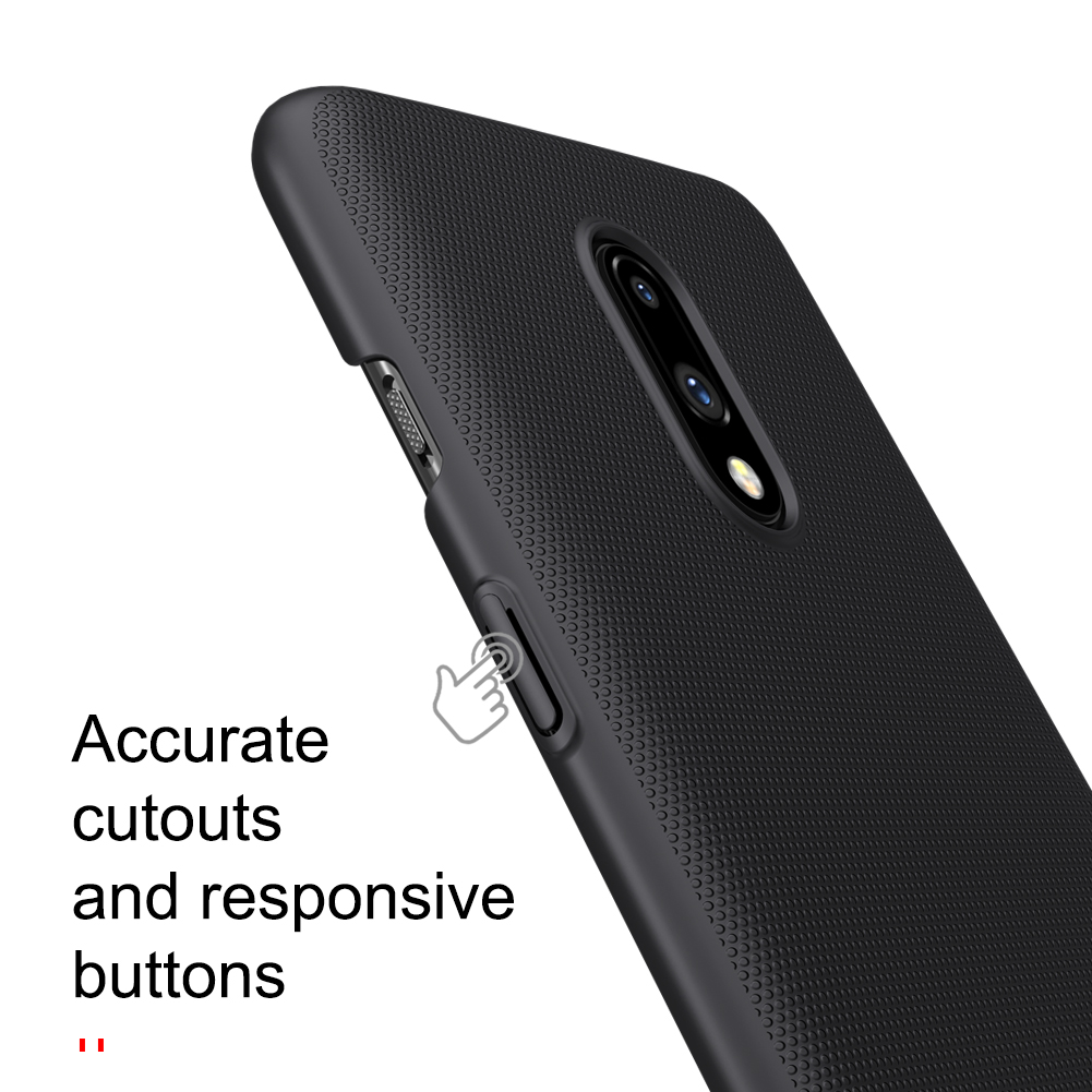 Nillkin Super Frosted Shield Matte PC Cubierta Móvil Para OnePlus 7 - Negro