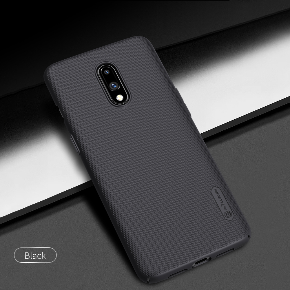 Nillkin Super Frosted Shield Matte PC Cubierta Móvil Para OnePlus 7 - Negro