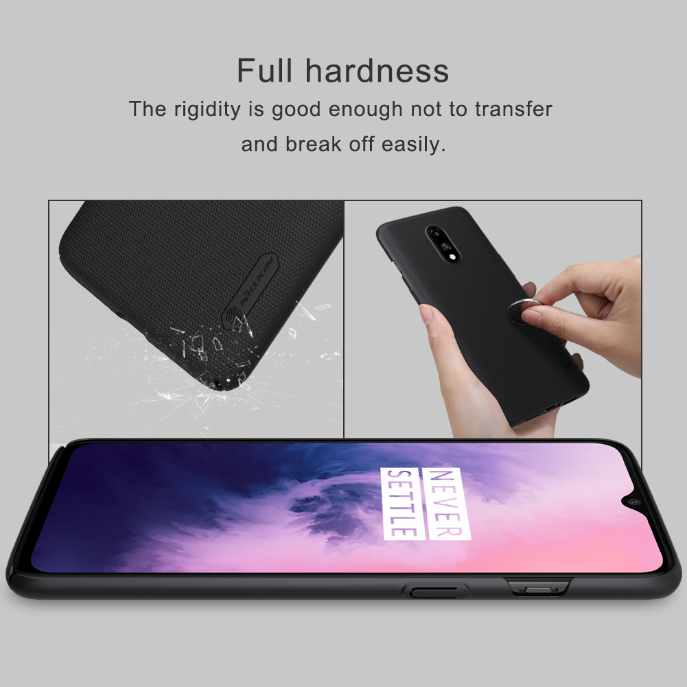 Nillkin Super Frosted Shield Matte PC Cubierta Móvil Para OnePlus 7 - Negro