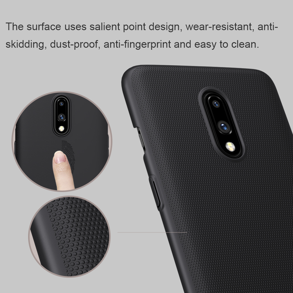 Nillkin Super Frosted Shield Matte PC Mobile Cover Pour OnePlus 7 - le Noir