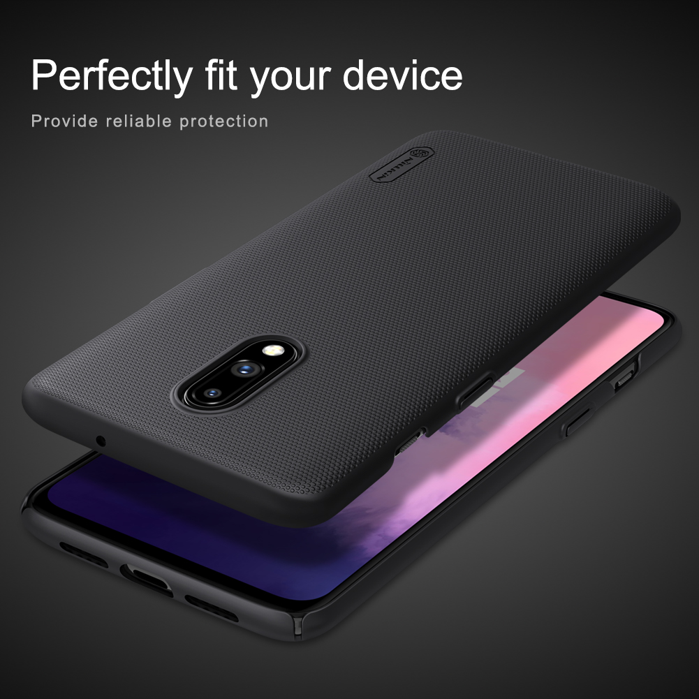 Nillkin Super Frosted Shield Matte PC Cubierta Móvil Para OnePlus 7 - Negro