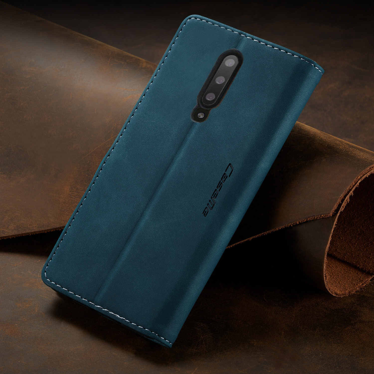 Caseme 013 Series Para OnePlus 7 Pro Cubierta Del Teléfono De La PU De Cuero De La PU - Negro