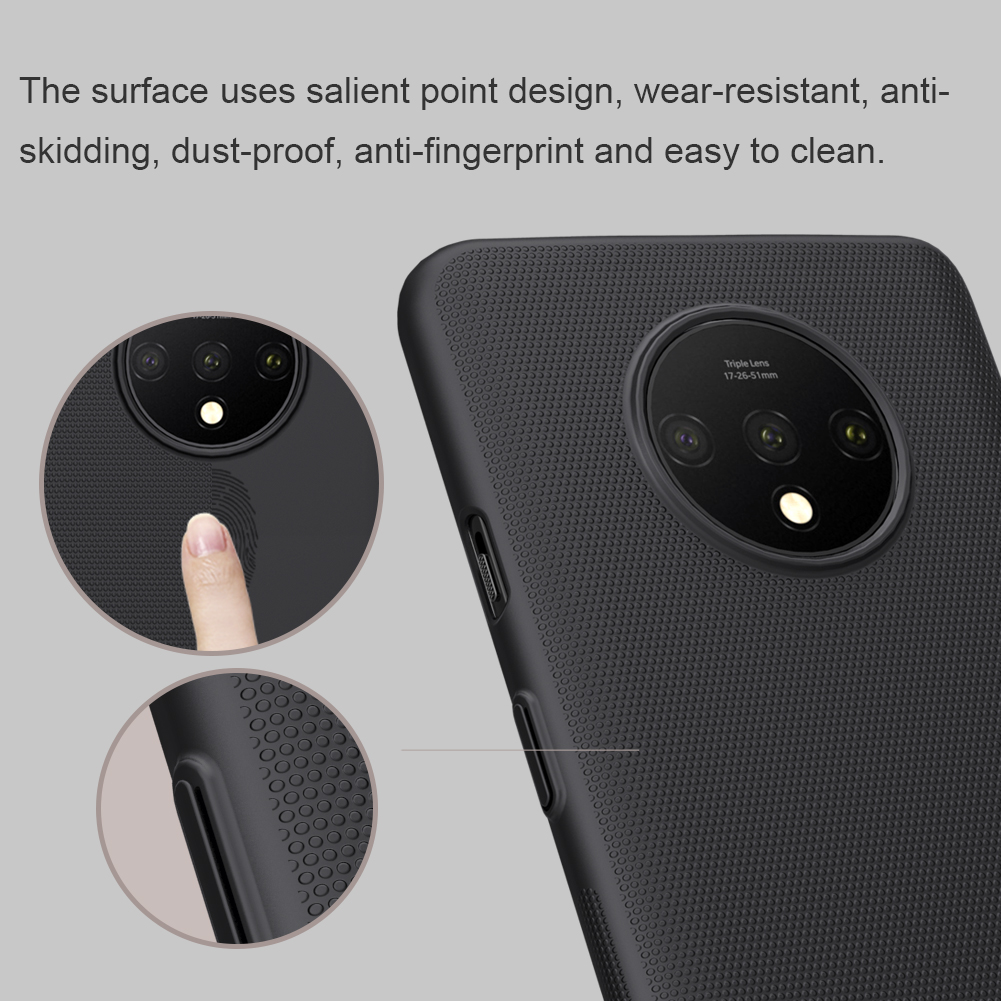 Nillkin Matte Shield PC PC Cubla de Cubierta Dura Para OnePlus 7T - Negro