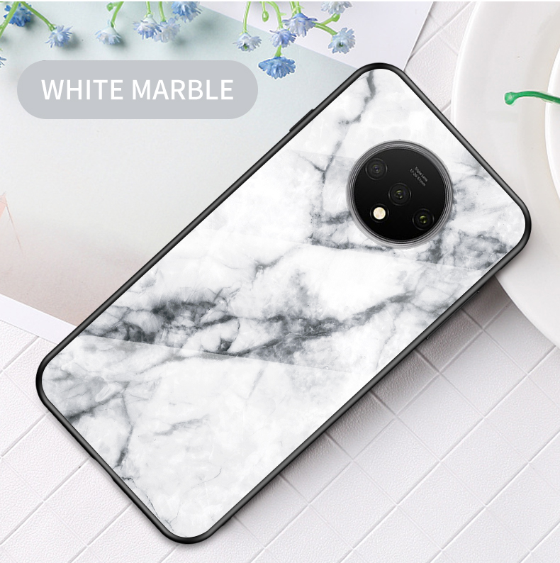 Marmomome Grainmelter Glasse PC + TPU Mobiles Gehäuse Für OnePlus 7t - Smaragd