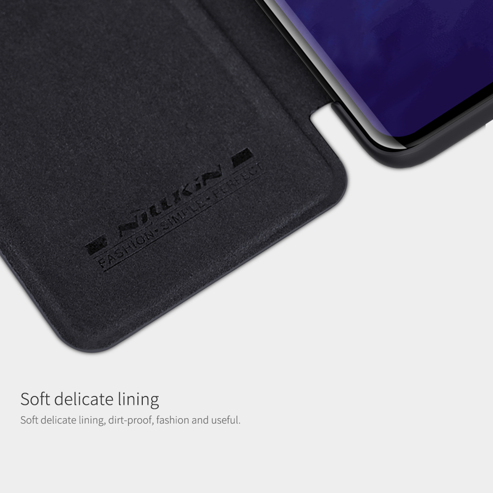 Coque en Cuir Nillkin Qin Avec Carton Casse de Téléphone Pour Oneplus 7t Pro - Brun