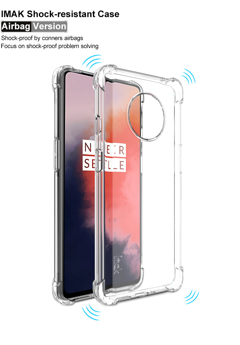 IMAK Für OnePlus 7T Silky Anti-drop Soft Tpu-telefonabdeckung [mit Bildschirmschutzfilm] - Transparent