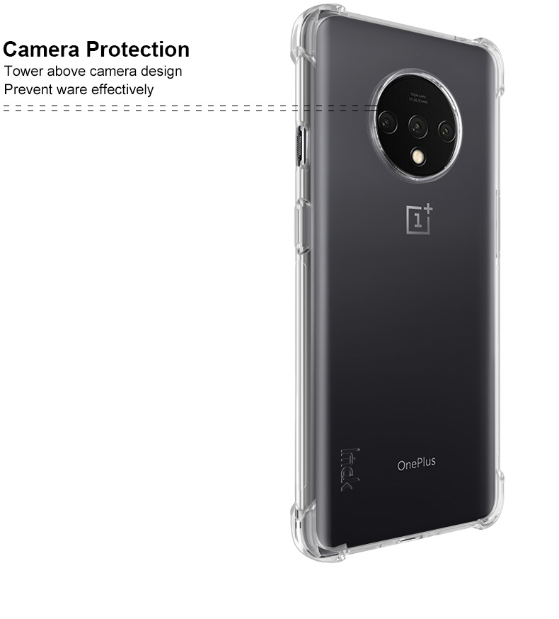 Imak Para OnePlus 7t Silky Anti-drop Soft Tpu Telep Cover [con Película Protector de Pantalla] - Transparente