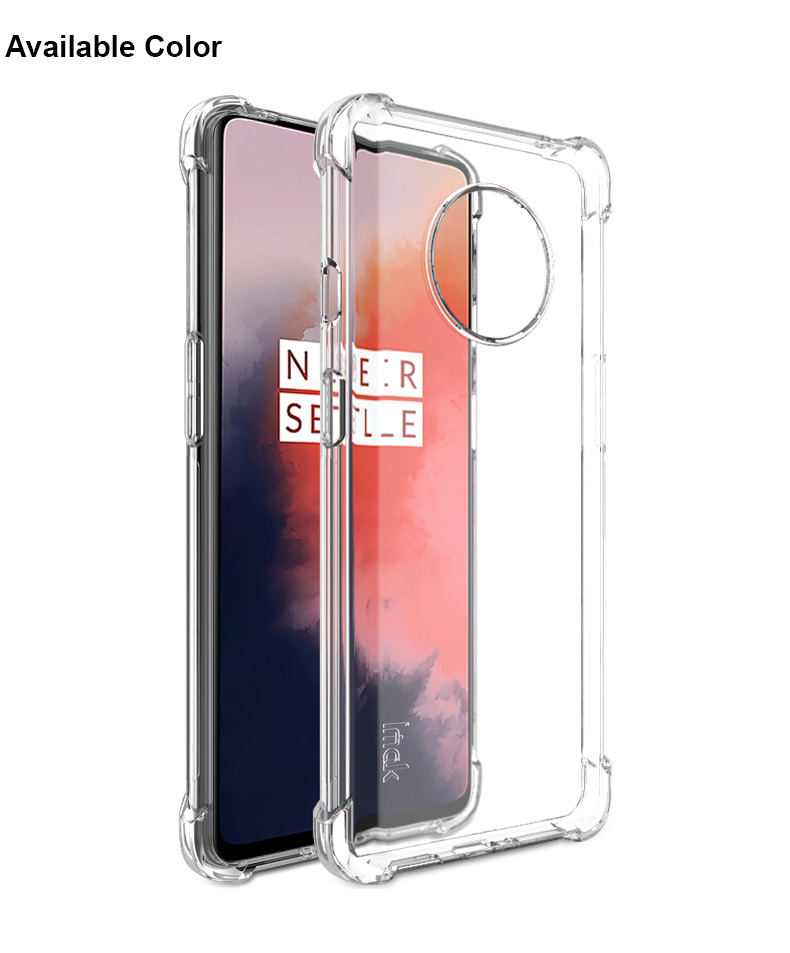 IMAK Für OnePlus 7T Silky Anti-drop Soft Tpu-telefonabdeckung [mit Bildschirmschutzfilm] - Transparent