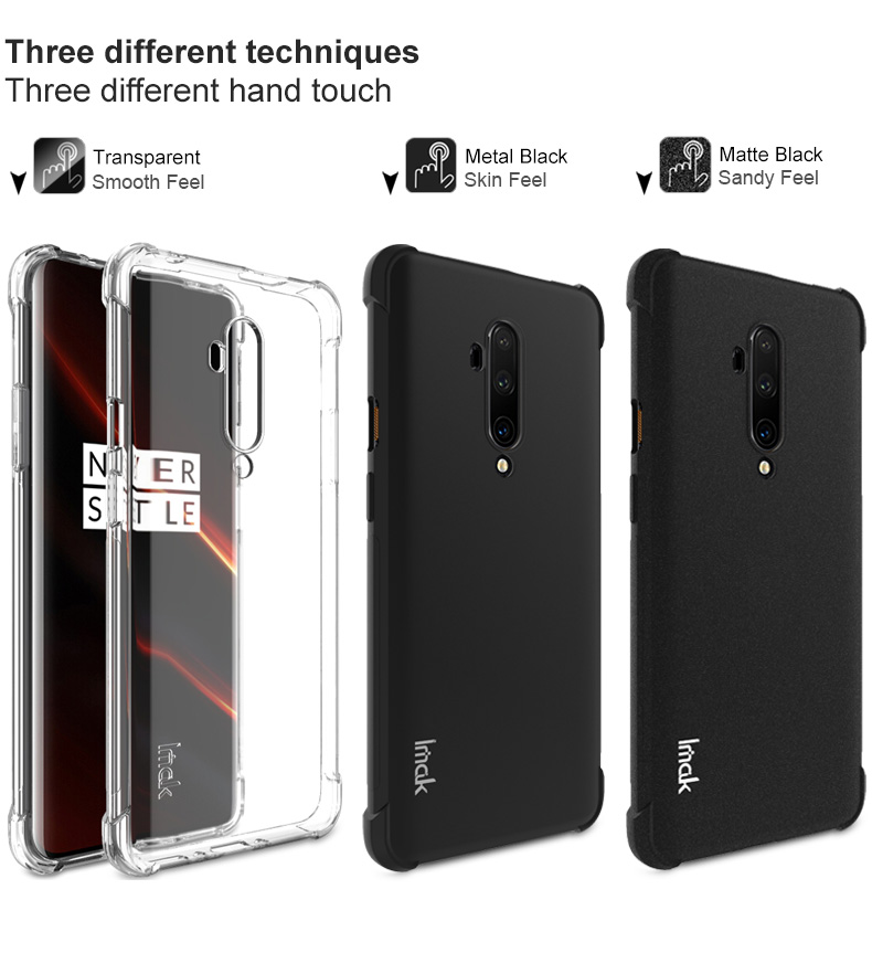 IMAK Para Oneplus 7T Protenho Proteção Completa Proveta de Chumple - Preto Fosco