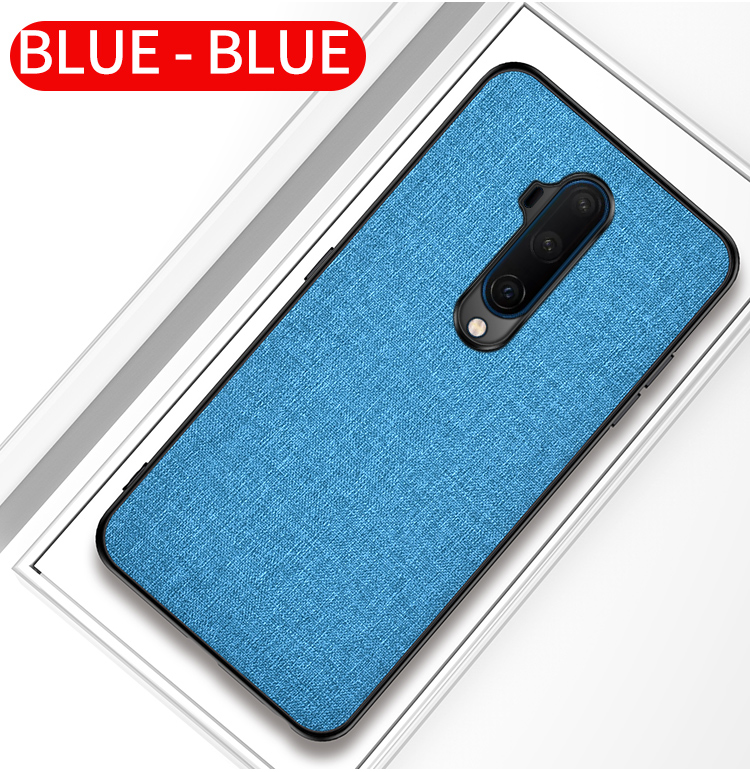 Para OnePlus 7T Pro Pan Ploth Texture PC + TPU Combo Celular Case - Preto