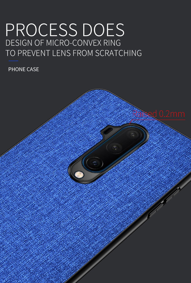 Para OnePlus 7T Pro Pan Ploth Texture PC + TPU Combo Celular Case - Preto