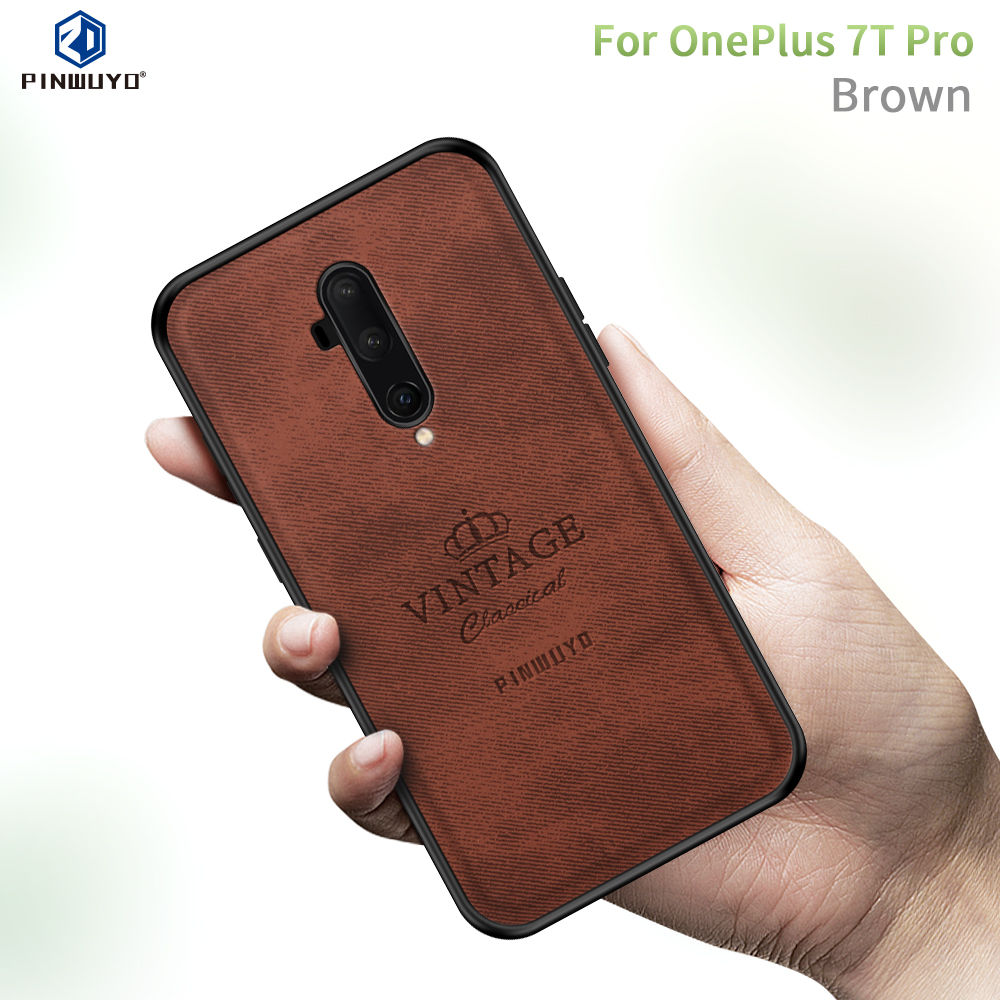 Pinwuyo Honorable Series Anti-Fall Hybrid Funda Atrás Para OnePlus 7T Pro - Negro