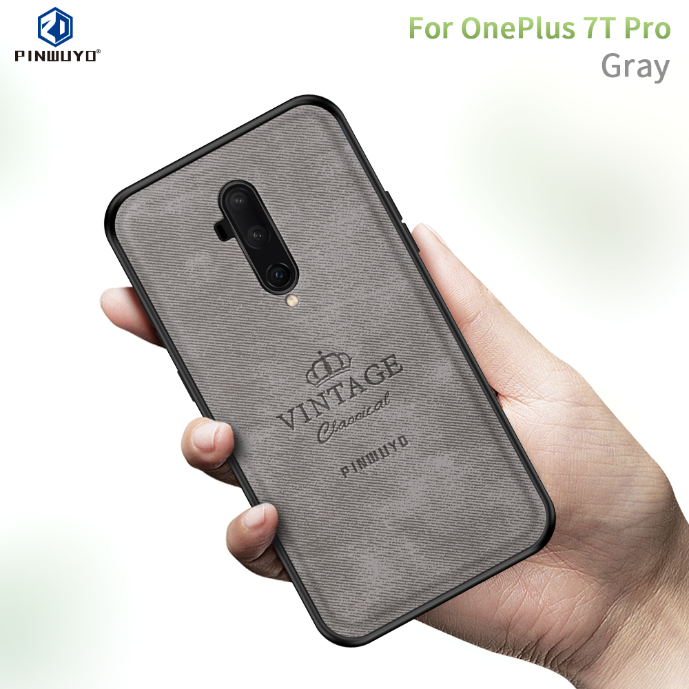 Pinwuyo Honorable Series Anti-Fall Hybrid Funda Atrás Para OnePlus 7T Pro - Negro