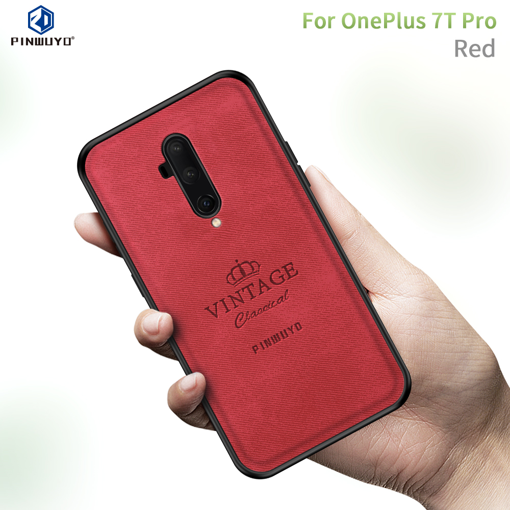 Custodia Posteriore Anti-autunno Serie Onorevole Pinwuyo Per OnePlus 7t Pro - Nero