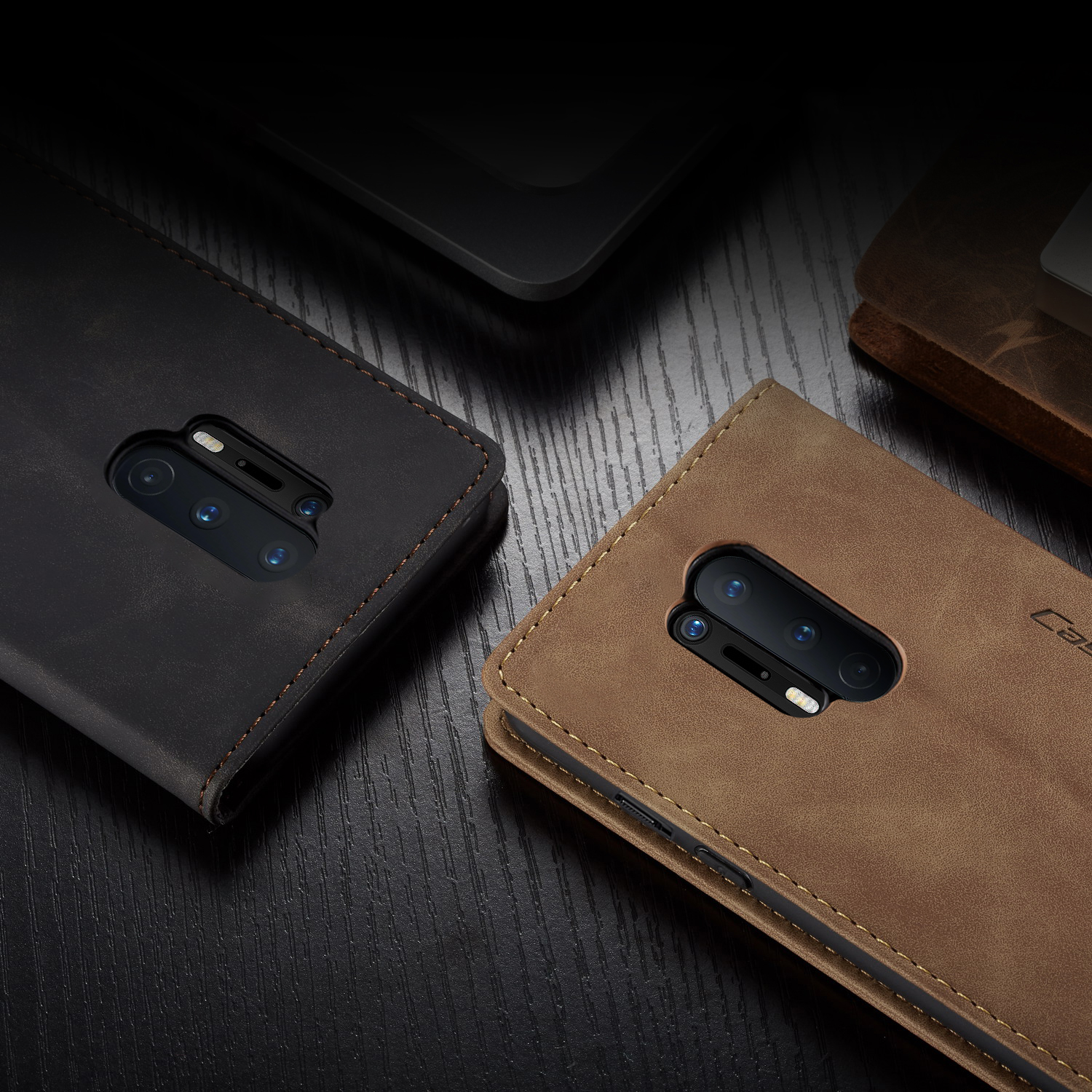 Case di Protezione in Pelle Auto-assorbita Della Serie Caseme 013 Per OnePlus 8 Pro - Nero