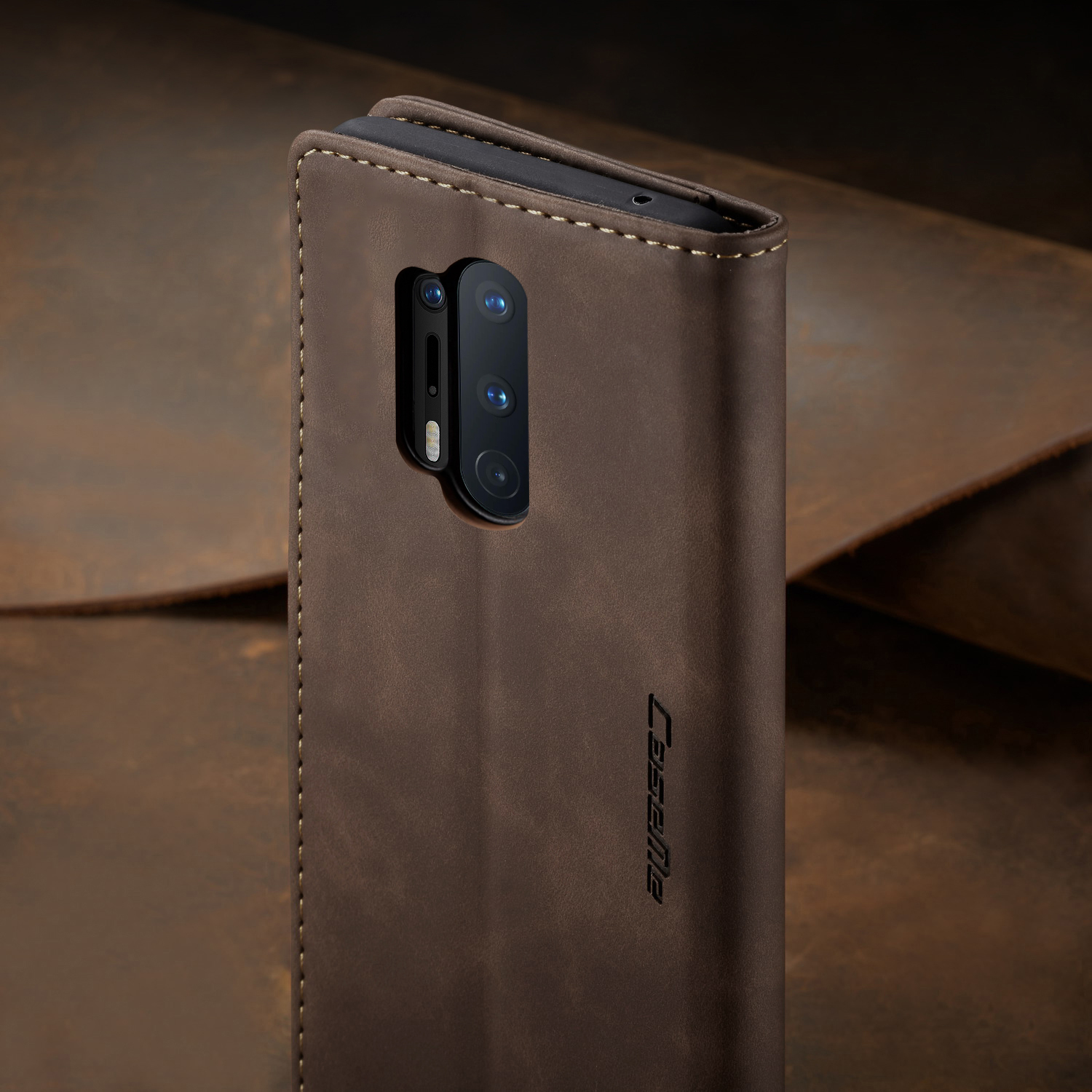 Case di Protezione in Pelle Auto-assorbita Della Serie Caseme 013 Per OnePlus 8 Pro - Nero