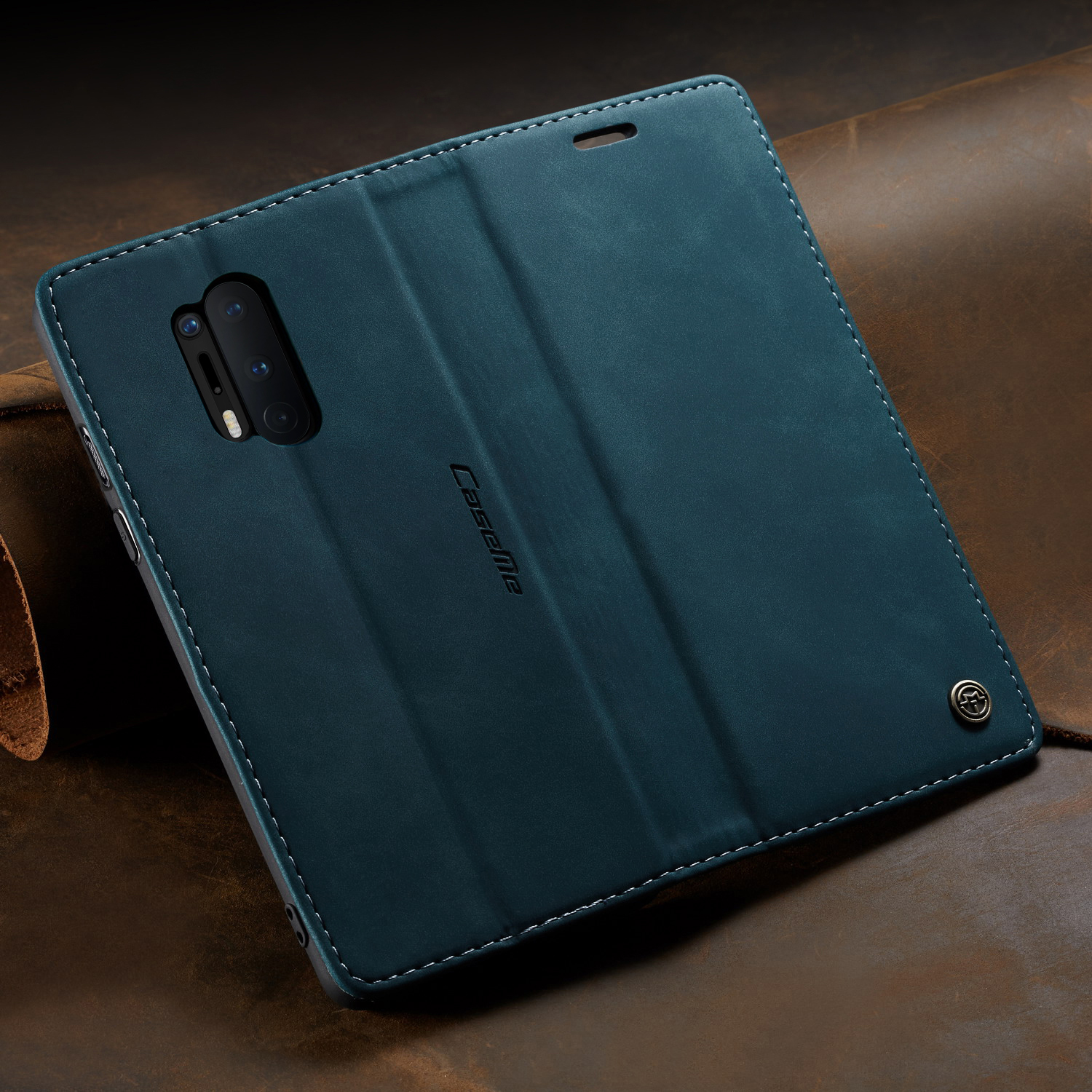 Case di Protezione in Pelle Auto-assorbita Della Serie Caseme 013 Per OnePlus 8 Pro - Nero