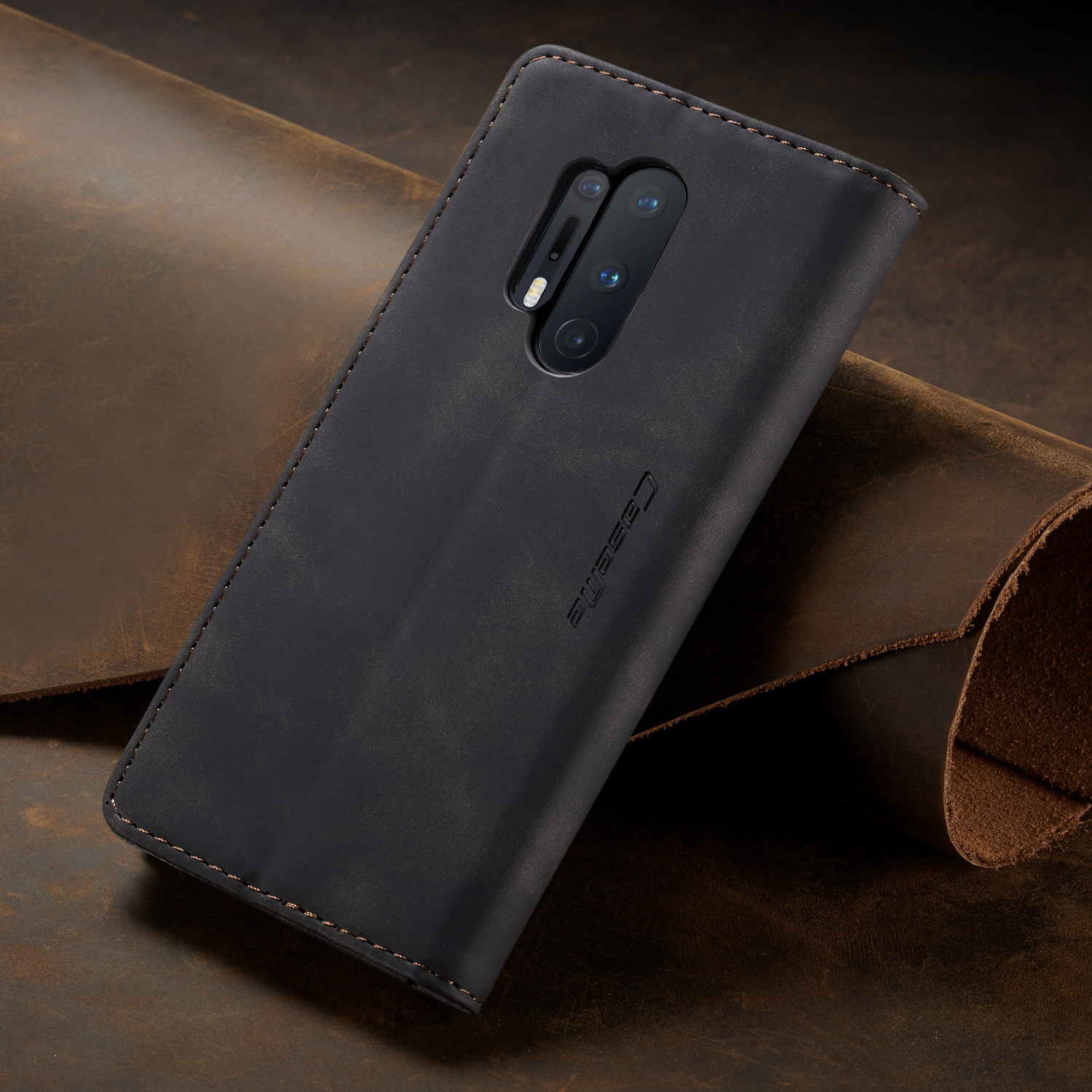 Case di Protezione in Pelle Auto-assorbita Della Serie Caseme 013 Per OnePlus 8 Pro - Nero