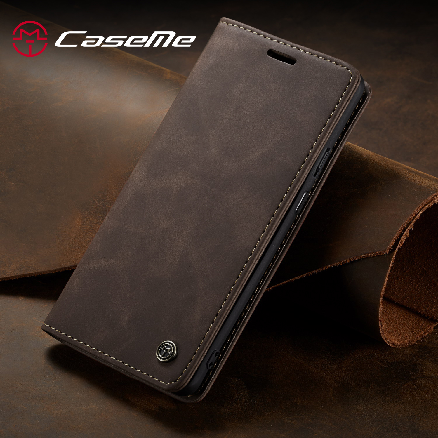 Case di Protezione in Pelle Auto-assorbita Della Serie Caseme 013 Per OnePlus 8 Pro - Nero