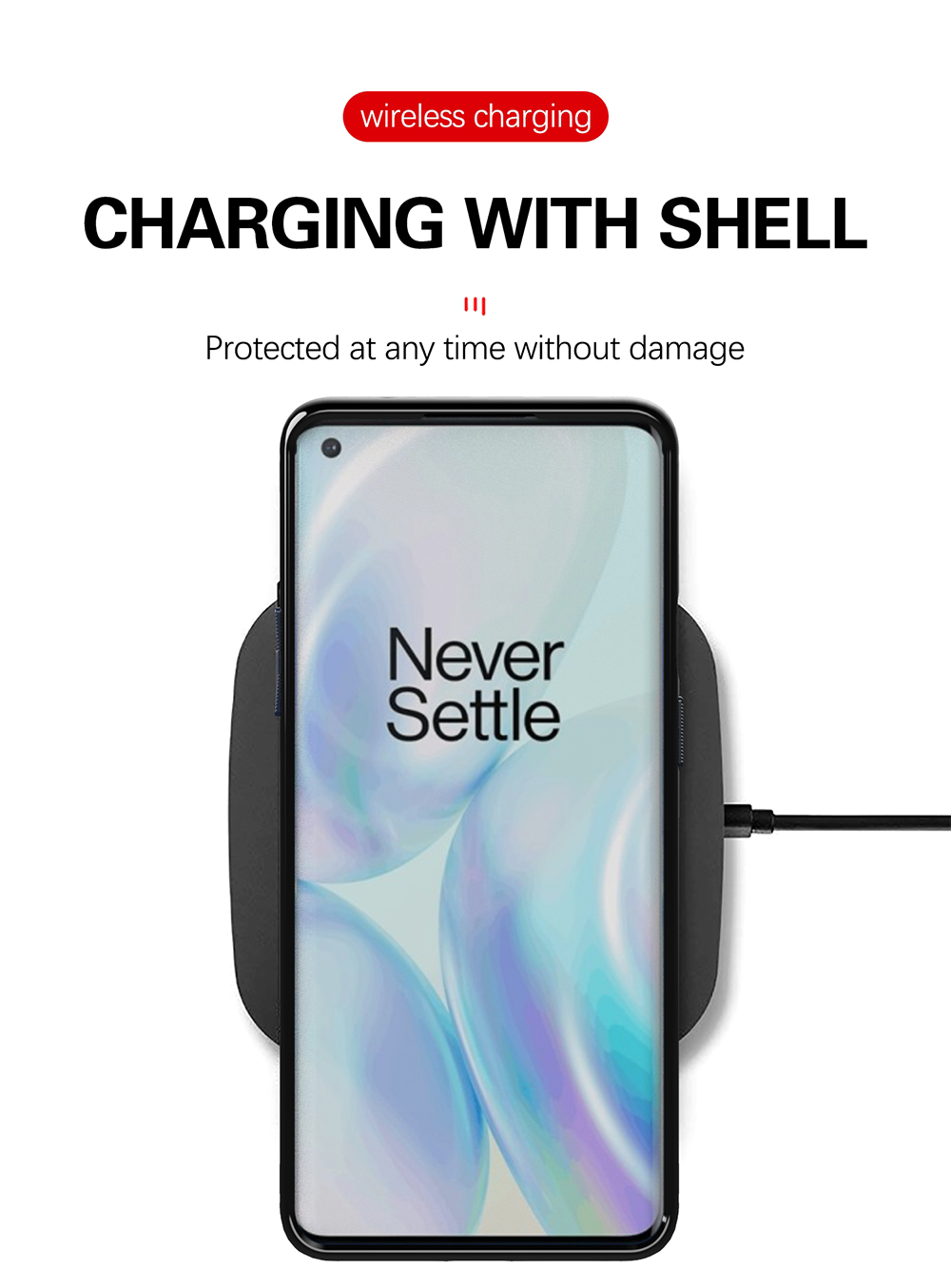 Thunder Series Twill Texture Soft TPU Телефона Телефона Для OnePlus 8 Pro - Черный