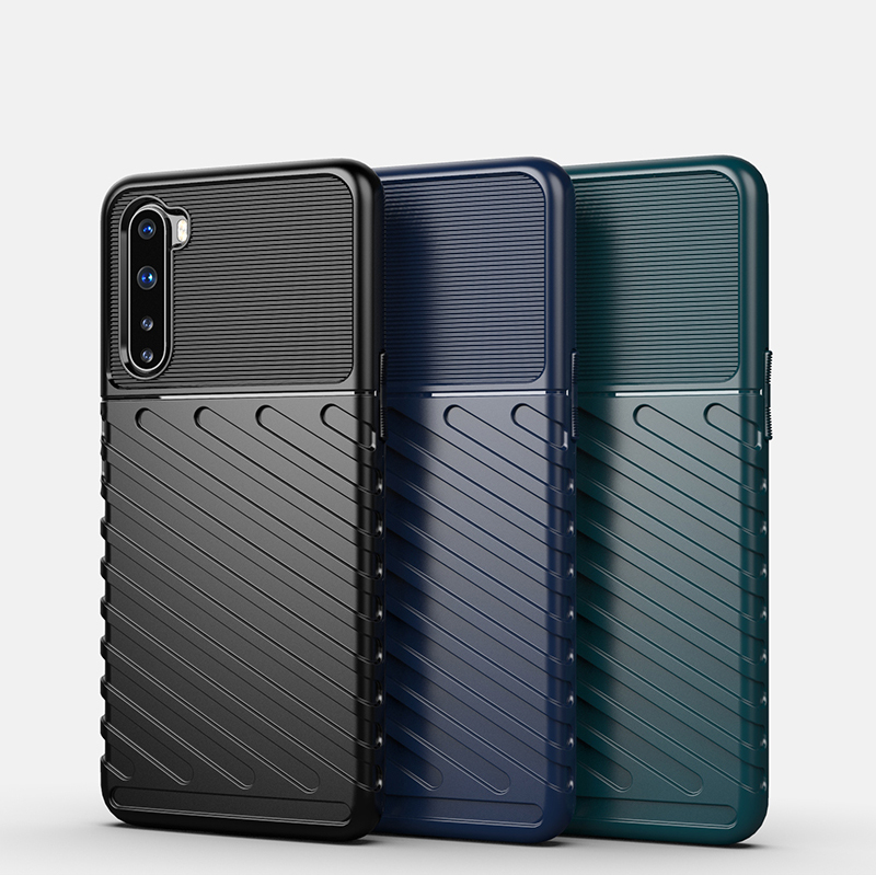 Thunder Series Twill Texture TPU Case Case Для OnePlus Nord - Черный