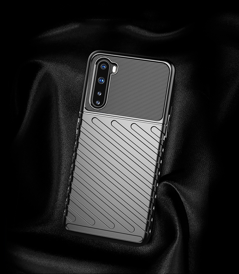 Trous Serve Twill Texture TPU Celol Caso Case Para Oneplus Nord - Preto