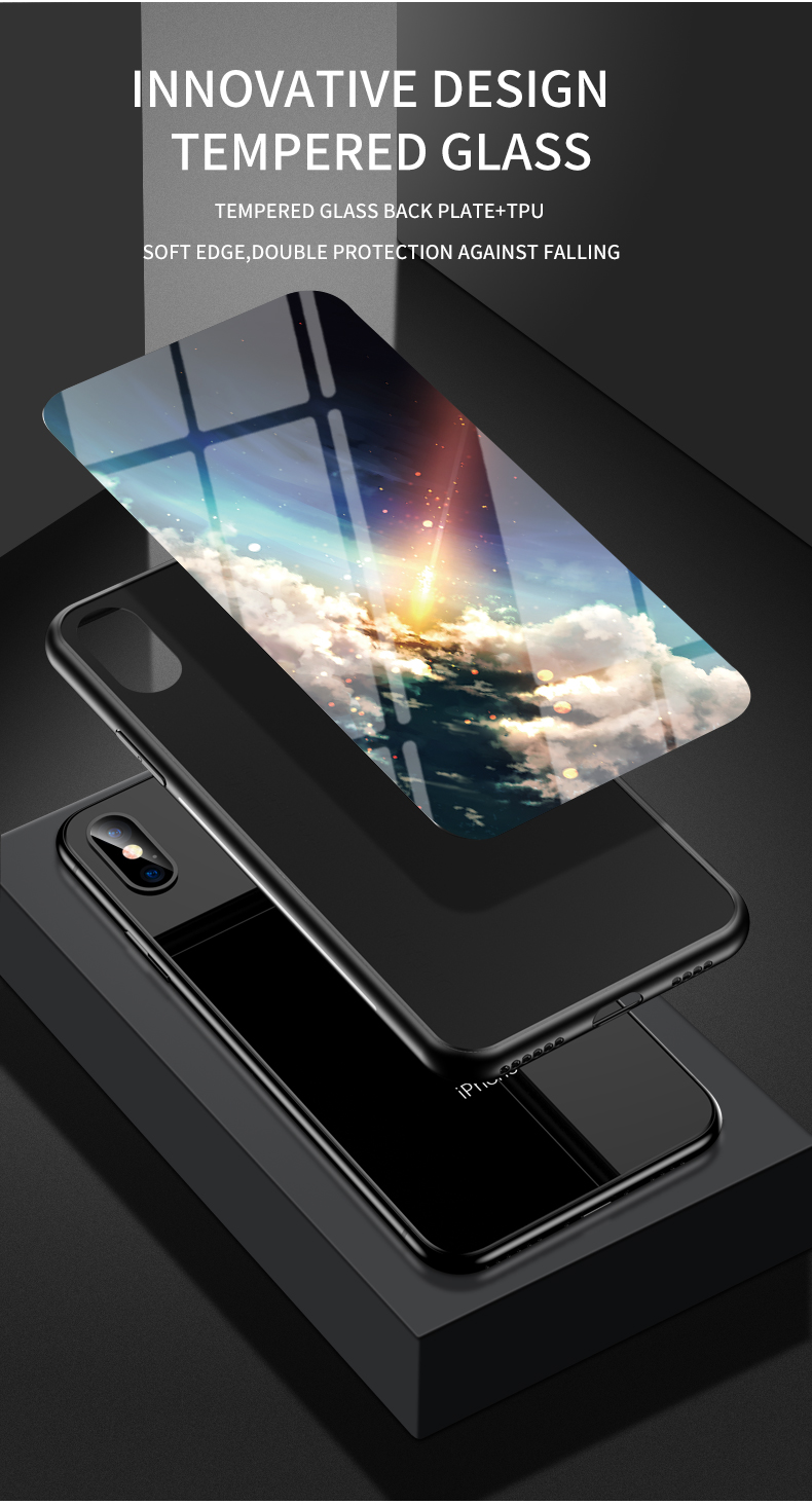 Starry Sky Redued Glass + PC + TPU Гибридная Крышка Для OnePlus Nord - Звездный Полумесяц Луна