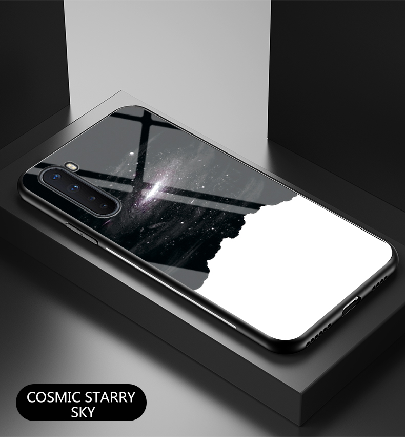 Starry Sky Redued Glass + PC + TPU Гибридная Крышка Для OnePlus Nord - Звездный Полумесяц Луна