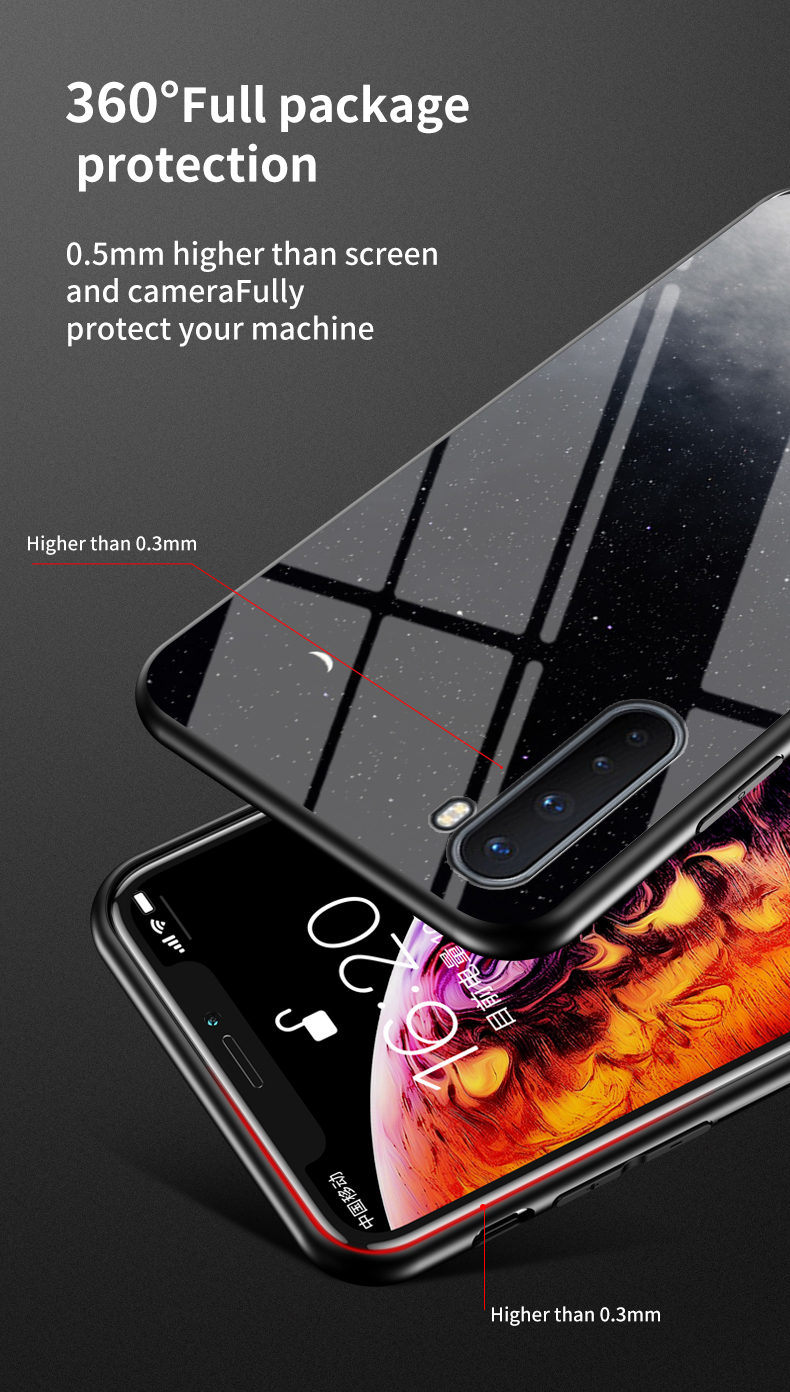 Starry Sky Redued Glass + PC + TPU Гибридная Крышка Для OnePlus Nord - Фэнтезийное Небо