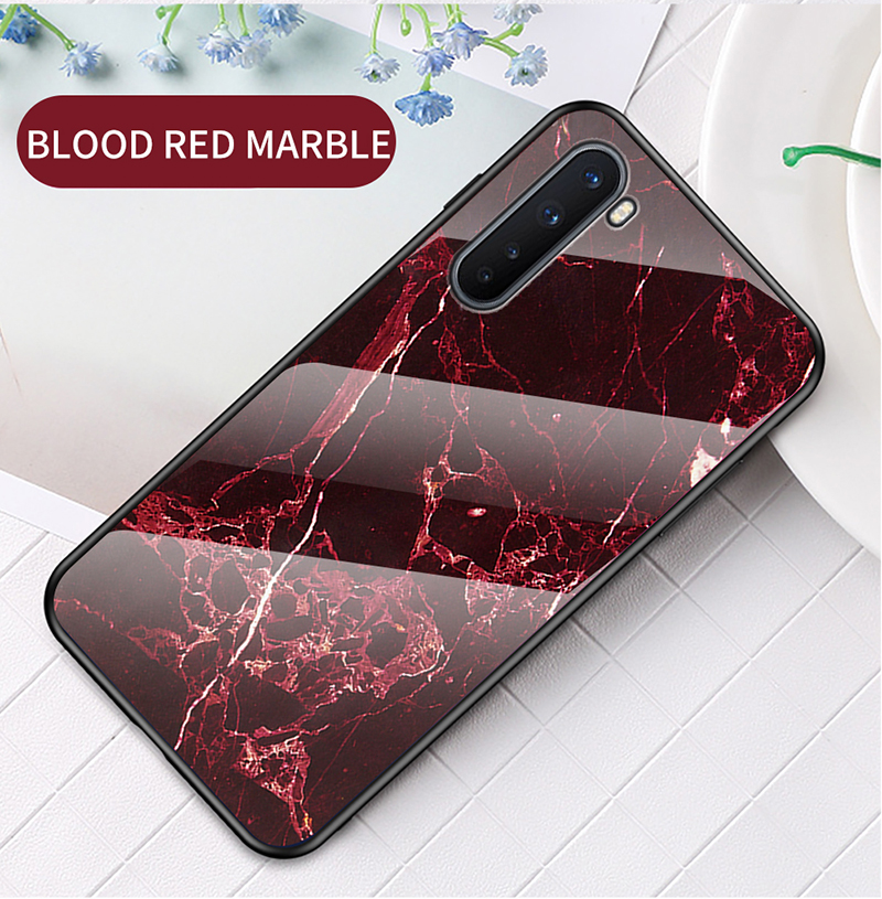 Glass Temprato in Marmo + PC + Copertina Per Cellulare TPU Per OnePlus Nord - Smeraldo