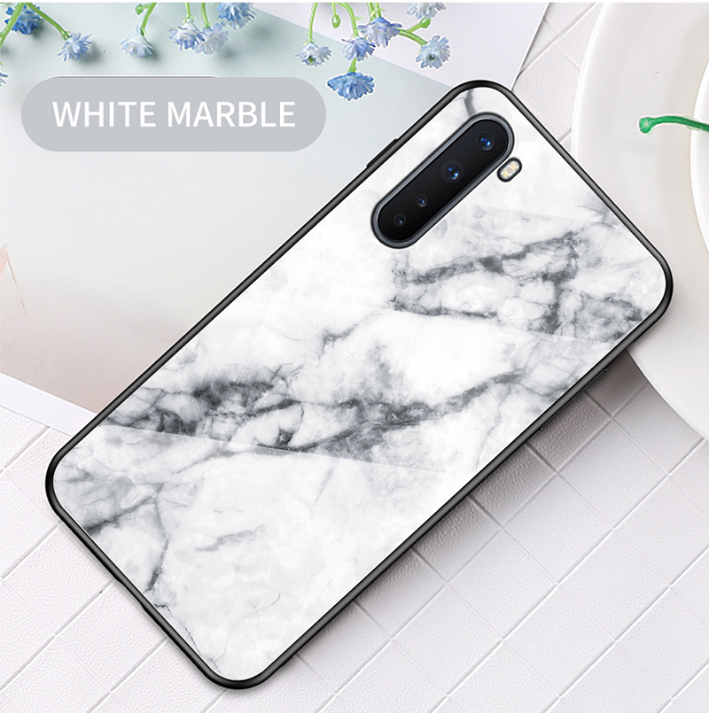 Glass Temprato in Marmo + PC + Copertina Per Cellulare TPU Per OnePlus Nord - Smeraldo