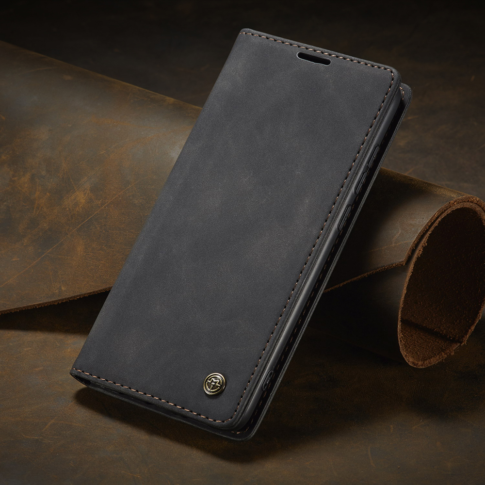 Caseme 013 Serie Auto-absorbiertes Leder Brieftaschenschutzgehäuse Für OnePlus Nord - Schwarz